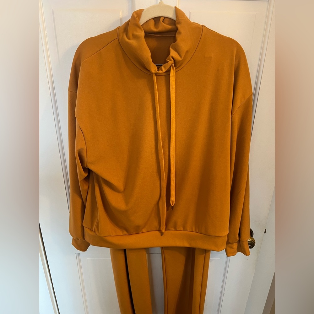 Size Medium Pumpkin colored track suit